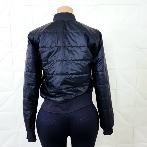 Lululemon Women's Black Non-Stop Long Sleeve Reversible Bomber Jacket Size 10 - Picture 5 of 9